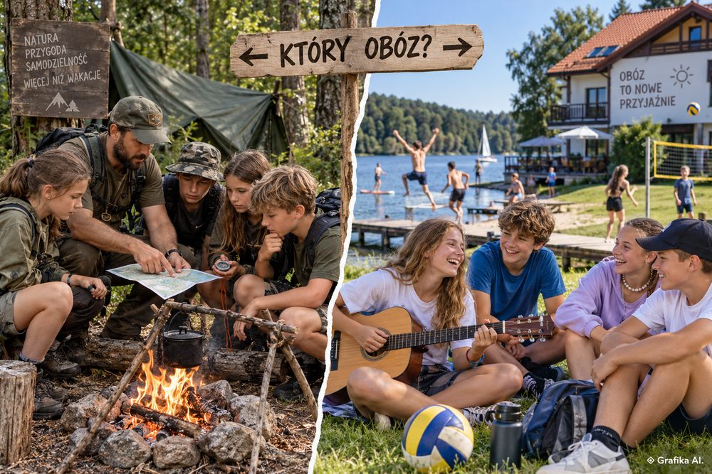 Porównanie zajęć terenowych na obozie survivalowym z wypoczynkiem na kolonii
